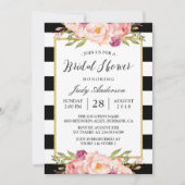 Modern Stripes Floral Decor Wedding Vrijgezellenfe Kaart (Voorkant)
