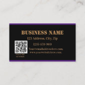 Modern Stripes Floral QR Code Korting Kaart (Achterkant)