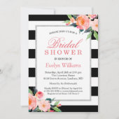 Modern Stripes Floral Silver Lijst Vrijgezellenfee Kaart (Voorkant)