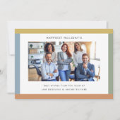 Modern Stripes Foto Zakelijk Flat Holiday Kaart (Voorkant)