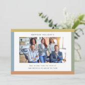 Modern Stripes Foto Zakelijk Flat Holiday Kaart (Staand voorkant)