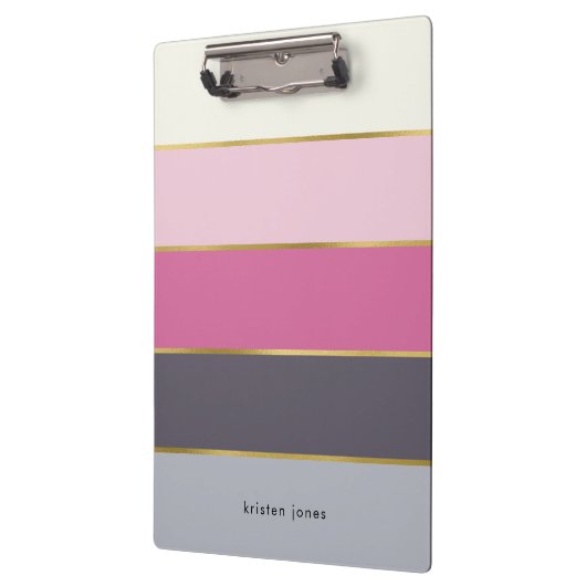 Modern Stripes gepersonaliseerd klembord (Links)