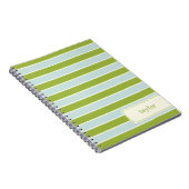 Modern Stripes Gepersonaliseerd Notitieboek - Groe (Rechterzijde)