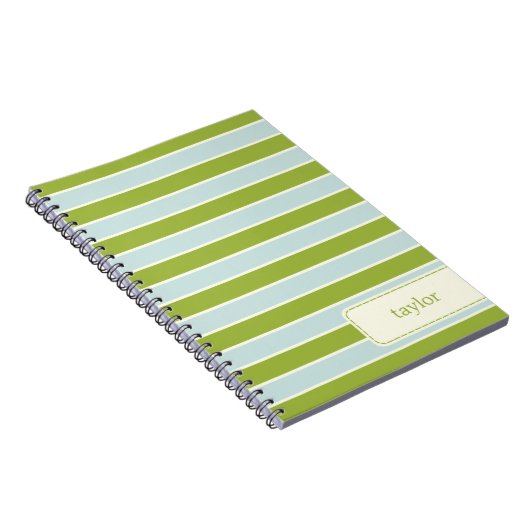 Modern Stripes Gepersonaliseerd Notitieboek - Groe (Rechterzijde)