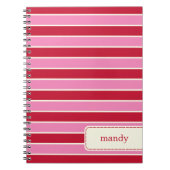 Modern Stripes Gepersonaliseerd Notitieboek - Rood (Voorkant)
