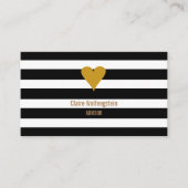 Modern Stripes Gold Heart Professional Visitekaartje (Voorkant)