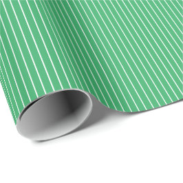 Modern Stripes Groen en Wit Inpakpapier