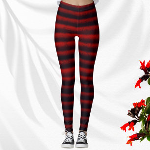 Modern Stripes Houtskool Zwart en Rood Leggings