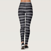Modern Stripes Houtskool Zwart-wit Leggings (Achterkant)