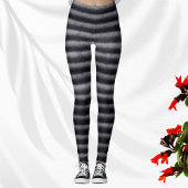Modern Stripes Houtskool Zwart-wit Leggings