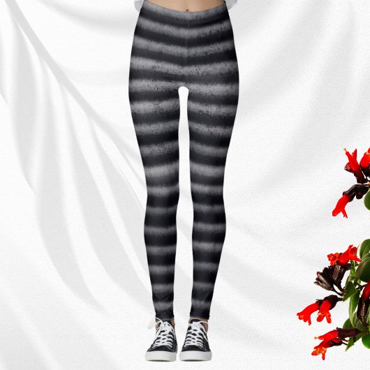 Modern Stripes Houtskool Zwart-wit Leggings