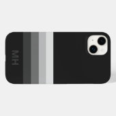 Modern Stripes Monogram iPhone 14 Hoesje (Achterkant (horizontaal))