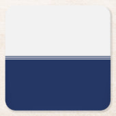 Modern Stripes Navy Blue Kartonnen Onderzetters (Voorkant)
