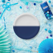 Modern Stripes Navy Blue Papieren Bordje (Feest)
