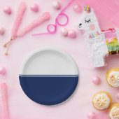 Modern Stripes Navy Blue Papieren Bordje (Feest)