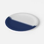 Modern Stripes Navy Blue Papieren Bordje (Gekanteld)