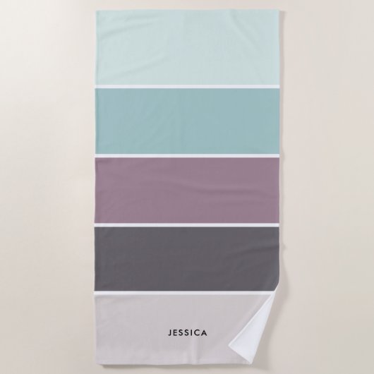 Modern Stripes Patroon Gepersonaliseerd Strandlaken (Voorkant)