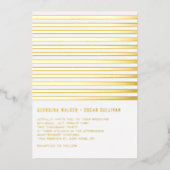 Modern Stripes Pattern Minimalist Wedding Folie Uitnodiging (Voorkant)