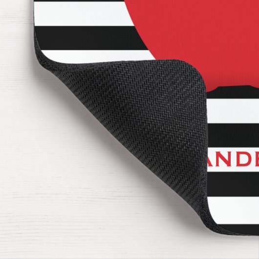 Modern Stripes Red Apple Teacher Muismat (Hoek)