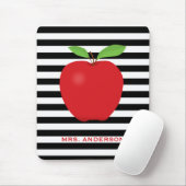 Modern Stripes Red Apple Teacher Muismat (Met muis)