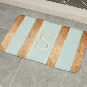 Modern Stripes Robin Egg Blue Copper Bath Mat