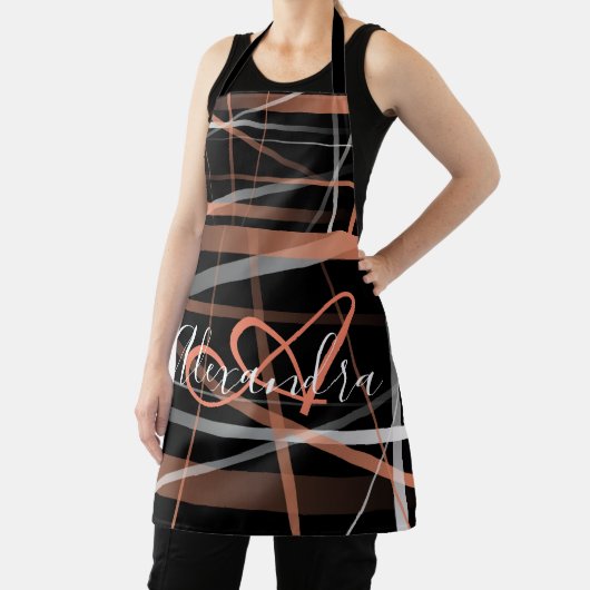 Modern Stripes Roze Abstract Patroon Monogram Schort (Insitu)