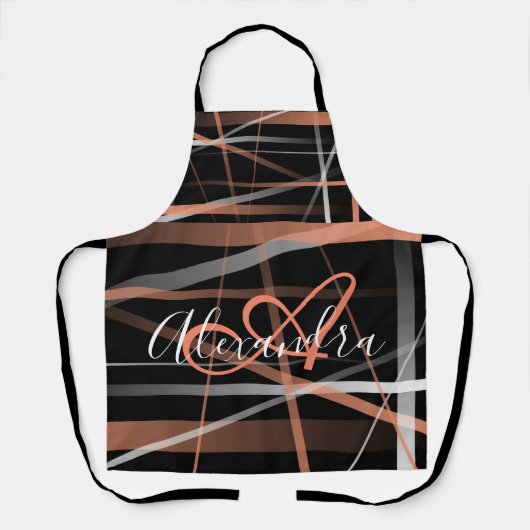 Modern Stripes Roze Abstract Patroon Monogram Schort (Voorkant)