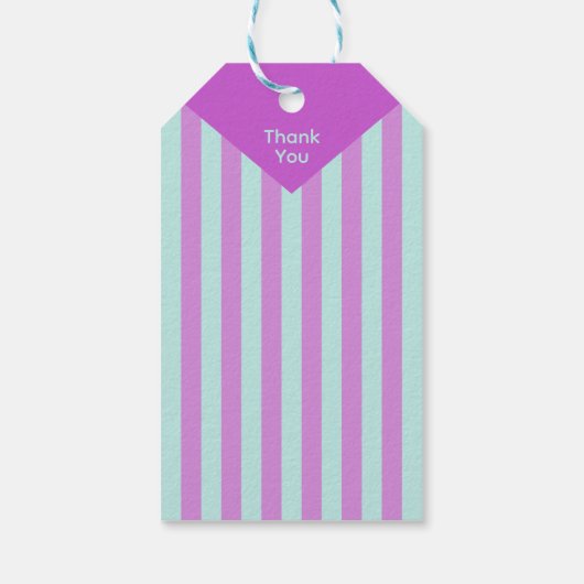 Modern Stripes Roze Gift Label Cadeaulabel (Achterkant)