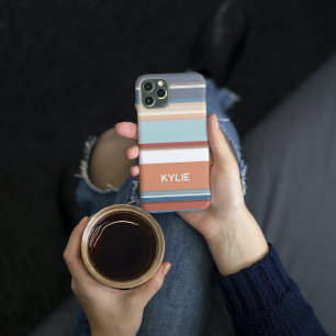 Modern Stripes Sinaasappel Blauw Case-Mate iPhone Case