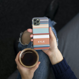 Modern Stripes Sinaasappel Blauw Case-Mate iPhone Case
