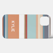 Modern Stripes Sinaasappel Blauw Case-Mate iPhone Case (Achterkant (horizontaal))