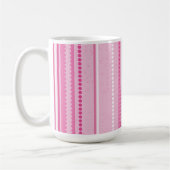 Modern Stripes & Stippen, Roze, Wit, Roos Koffiemok (Links)