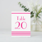 Modern Stripes Tafelnummers (Hot Pink) (Staand voorkant)