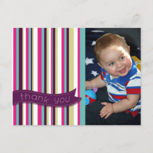 Modern Stripes Teacher Bedankt Foto Briefkaart