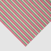 Modern Stripes Tissue Paper Pink Red Green Cream Tissuepapier (Detail)