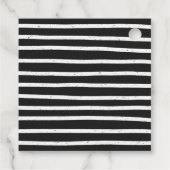 Modern Stripes Verjaardagsfoto Dank u zwart Bedankjes Labels (Achterkant)