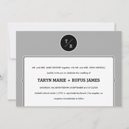 Modern Stripes Wedding Invitation Kaart (Voorkant)
