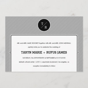 Modern Stripes Wedding Invitation Kaart
