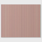 Modern Stripes Wrapping Paper Pink Red Green Cream Cadeaupapier (Vlak)