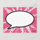 Modern Strips Boek BOOM Roze Bewaar de Datum Briefkaart (Achterkant)