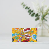 Modern Strips Boek Kleurrijk Trendmatig Visitekaartje (Staand voorkant)