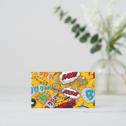 Modern Strips Boek Kleurrijk Trendmatig Visitekaartje (Staand voorkant)