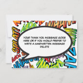 Modern Strips Boek Typografisch Bedankkaart (Achterkant)