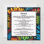 Modern Strips In Eén Vierkant Trouwboek Kaart (Achterkant)