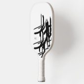 Modern Strokes Zwart wit initialen Gepersonaliseer Pickleball Paddle (Links)
