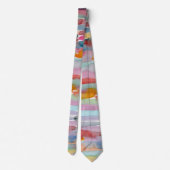 Modern Stropdas, Kleurrijke Abstracte Waterverf Stropdas (Achterkant)