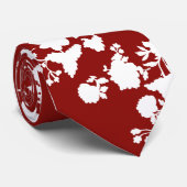 modern stropdas met floreel silhouet (Opgerold)