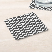 Modern Style Black en White Chevron Kartonnen Onderzetters (Schuin)