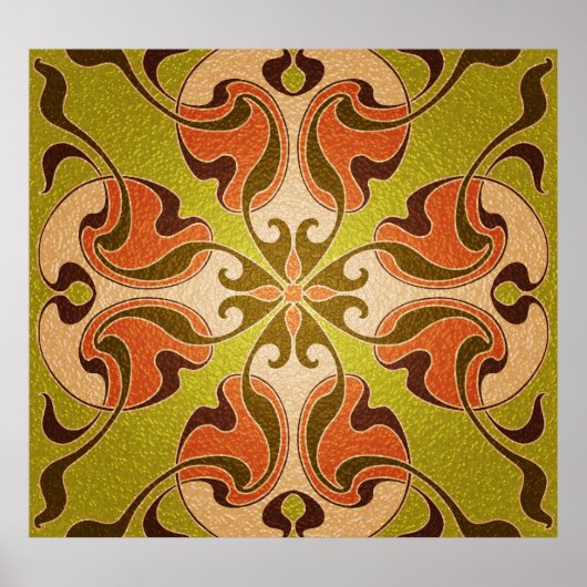 Modern Style Glas in lood Venster Poster (Voorkant)