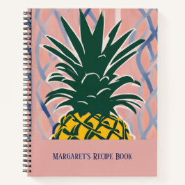 Modern Style Pineapple Personalized Recipe Book Notitieboek